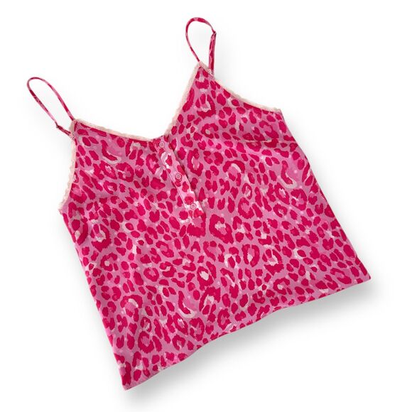 ROCHELLE BEHRENS The Shirt Cami Pink Leopard Print Wm Sz Sm Lined EUC Like New - Picture 5 of 8